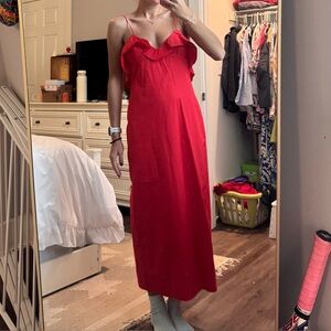 Zara red midi dress